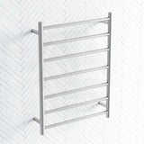 ThermoGroup 600x800x122mm 12V Straight Round Ladder Heated Towel Rail 7 Bars Variant Colour Available