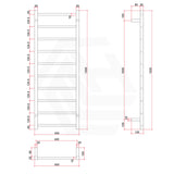 ThermoGroup 4/7/10 Bars 240V Straight Square Ladder Heated Towel Rail Variant Colour Available