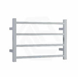 ThermoGroup 4/7 Bars 240V Straight Square Ladder Heated Towel Rail Polished Stainless Steel