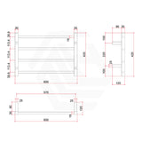 ThermoGroup 4/7 Bars 240V Straight Square Ladder Heated Towel Rail Polished Stainless Steel