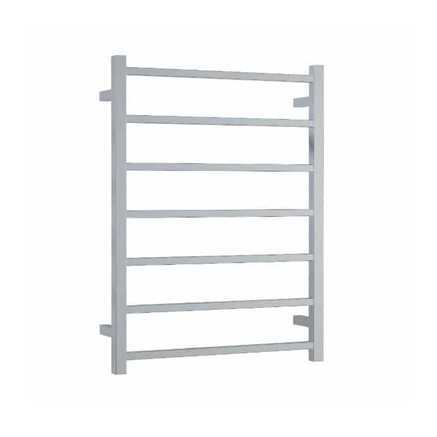 ThermoGroup 600x800x120mm 12V Straight Square Ladder Heated Towel Rail 7 Bars Polished Stainless Steel