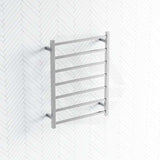ThermoGroup 600x800x120mm 12V Straight Square Ladder Heated Towel Rail 7 Bars Polished Stainless Steel