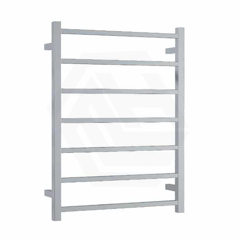 ThermoGroup 4/7 Bars 240V Straight Square Ladder Heated Towel Rail Polished Stainless Steel