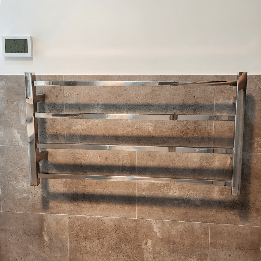 ThermoGroup 4/7/10 Bars 240V Straight Square Ladder Heated Towel Rail Variant Colour Available