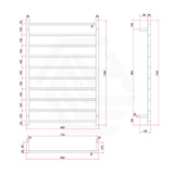 ThermoGroup 4/7/10 Bars 240V Straight Square Ladder Heated Towel Rail Variant Colour Available