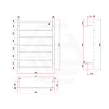 ThermoGroup 4/7/10 Bars 240V Straight Square Ladder Heated Towel Rail Variant Colour Available