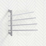 ThermoGroup Thermorail 595x540x104mm 240V Straight Round Swivel Heated Towel Rail 4 Bars 3 Colours Available
