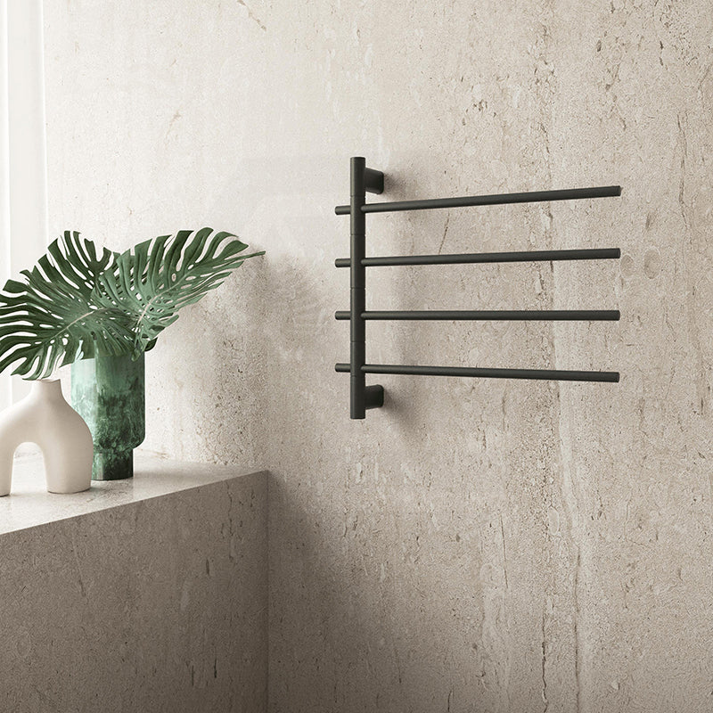 ThermoGroup Thermorail 595x540x104mm 240V Straight Round Swivel Heated Towel Rail 4 Bars 3 Colours Available