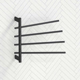ThermoGroup Thermorail 595x540x104mm 240V Straight Round Swivel Heated Towel Rail 4 Bars 3 Colours Available