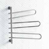 ThermoGroup Thermorail 675x740x99mm 240V Straight Round Swivel Polished Stainless Steel Heated Towel Rail 6 Bars