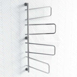 ThermoGroup Thermorail 570x1260x99mm 240V Straight Round Swivel Polished Stainless Steel Heated Towel Rail 8 Bars