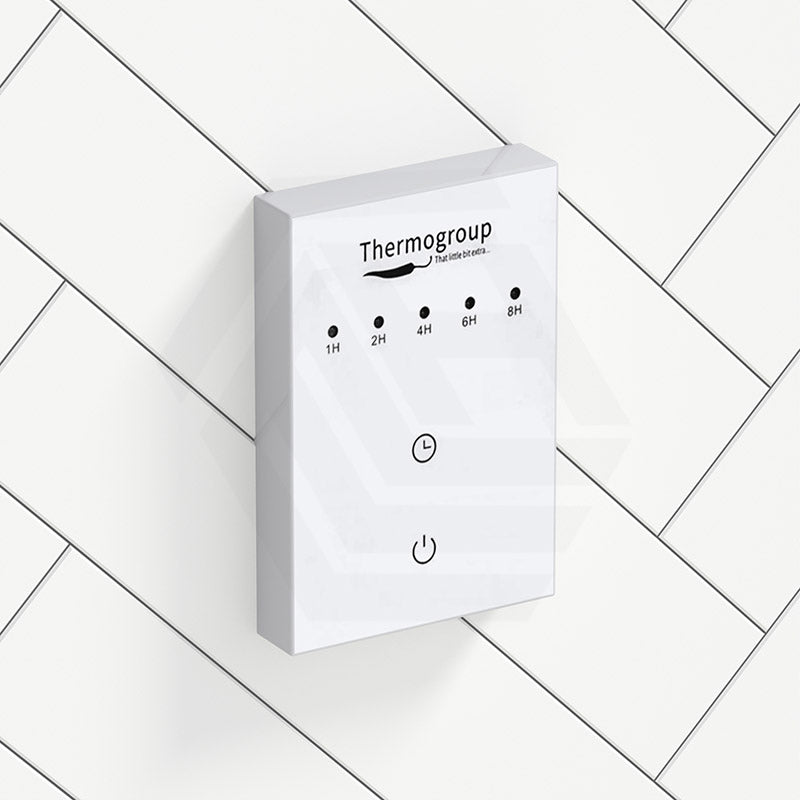 ThermoGroup Thermorail Portrait Boost Timer 1/2/4/6/8H Glass White for Heated Towel Rails