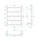 ThermoGroup Thermorail 630x800x122mm Non-Heated Straight Round Ladder Towel Rail 5Bars Variant Colour Available