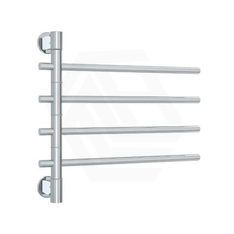 ThermoGroup Thermorail 600x540x99mm Straight Round Polished Stainless Steel Non-Heated Swivel Towel Rail 4Bars
