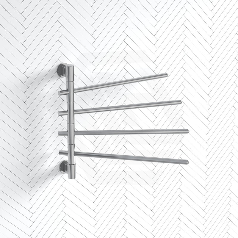 ThermoGroup Thermorail 600x540x99mm Straight Round Polished Stainless Steel Non-Heated Swivel Towel Rail 4Bars