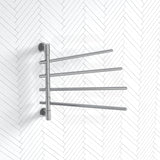 ThermoGroup Thermorail 600x540x99mm Straight Round Polished Stainless Steel Non-Heated Swivel Towel Rail 4Bars