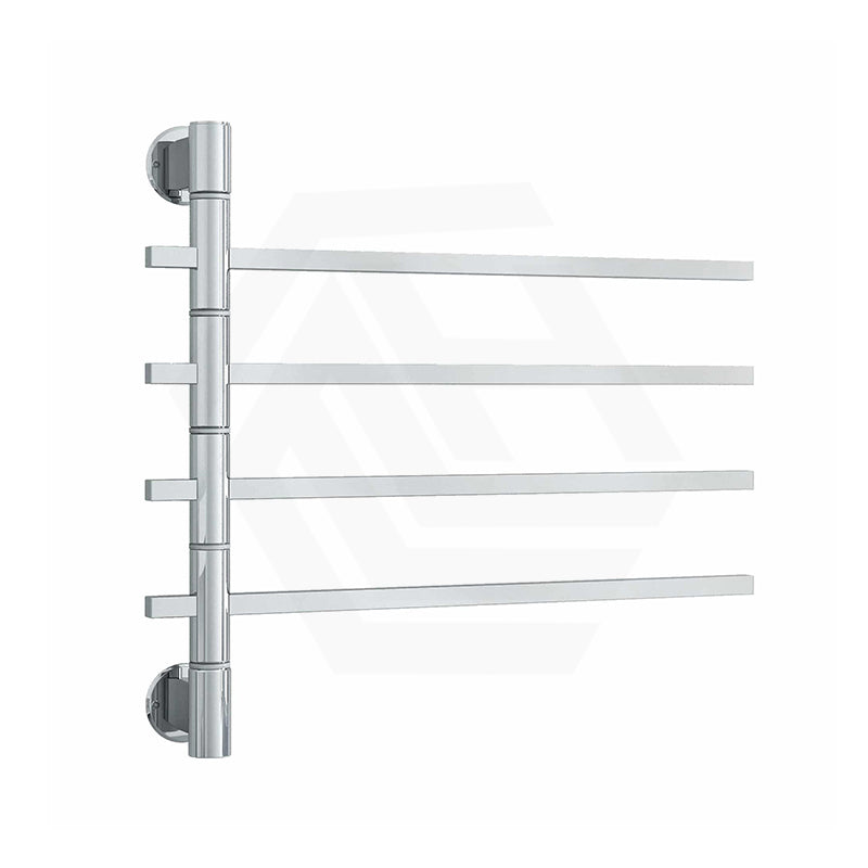 ThermoGroup Thermorail 600x540x99mm Straight Square Polished Stainless Steel Non-Heated Swivel Towel Rail 4Bars