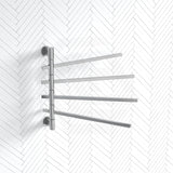 ThermoGroup Thermorail 600x540x99mm Straight Square Polished Stainless Steel Non-Heated Swivel Towel Rail 4Bars