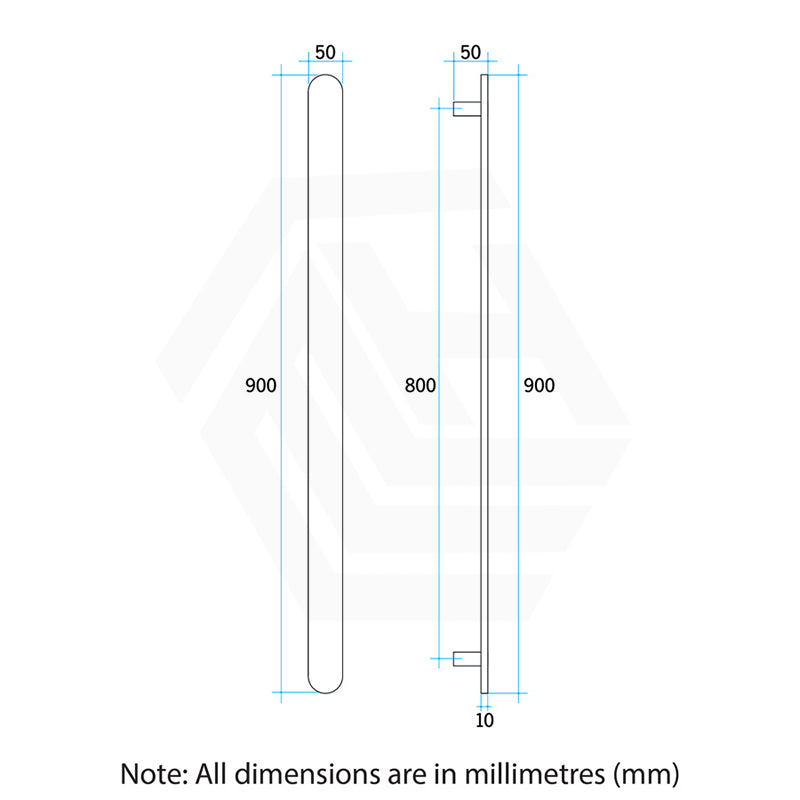 ThermoGroup 12V 900mm Flat Pill Vertical Single Heated Towel Rail Variant Colour Available