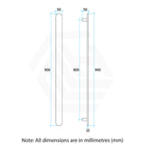 ThermoGroup 12V 900mm Flat Pill Vertical Single Heated Towel Rail Variant Colour Available