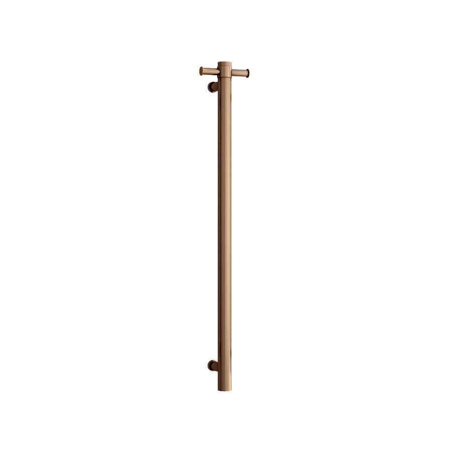 ThermoGroup 12V 900mm Straight Round Vertical Single Heated Towel Rail Variant Colour Available