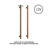 ThermoGroup 12V 900mm Straight Round Vertical Single Heated Towel Rail Variant Colour Available