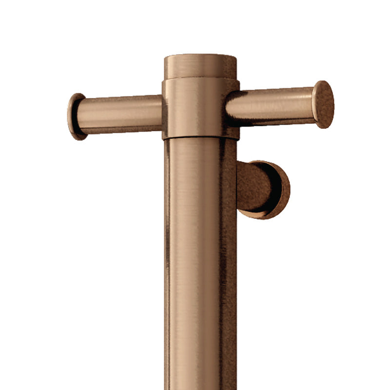 ThermoGroup 12V 900mm Straight Round Vertical 3 Single Heated Towel Rails Variant Colour Available