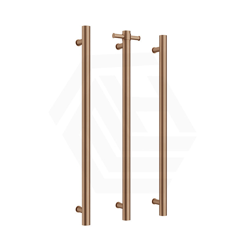 ThermoGroup 12V 900mm Straight Round Vertical 3 Single Heated Towel Rails Variant Colour Available