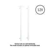 ThermoGroup 12V 900mm Straight Round Vertical Single Heated Towel Rail Variant Colour Available