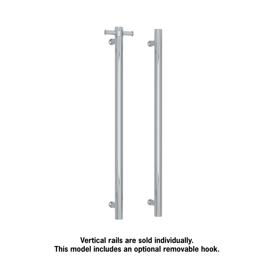 ThermoGroup 240V 900mm Straight Round Vertical Single Heated Towel Rail Variant Colour Available