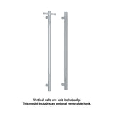 ThermoGroup 240V 900mm Straight Round Vertical Single Heated Towel Rail Variant Colour Available