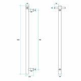 ThermoGroup 240V 900mm Straight Round Vertical Single Heated Towel Rail Variant Colour Available