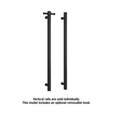 ThermoGroup 240V 900mm Straight Round Vertical Single Heated Towel Rail Variant Colour Available