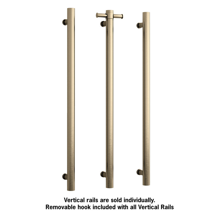 ThermoGroup 240V 900mm Straight Round Vertical Single Heated Towel Rail Variant Colour Available