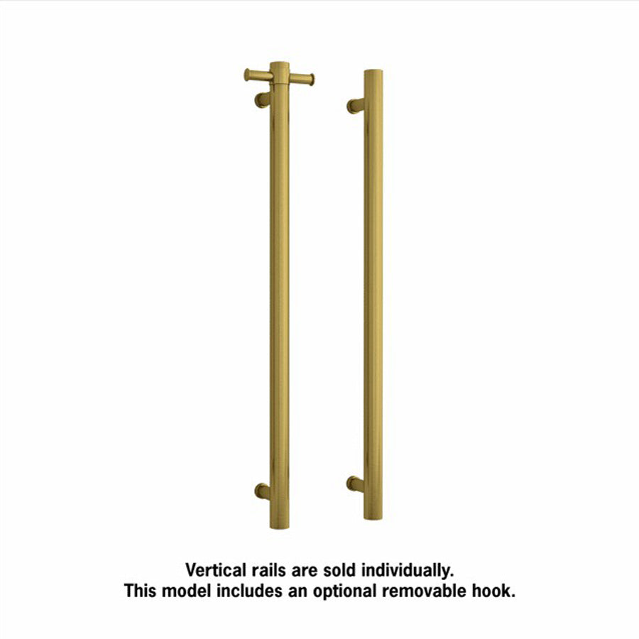 ThermoGroup 240V 900mm Straight Round Vertical Single Heated Towel Rail Variant Colour Available