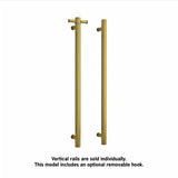 ThermoGroup 240V 900mm Straight Round Vertical Single Heated Towel Rail Variant Colour Available
