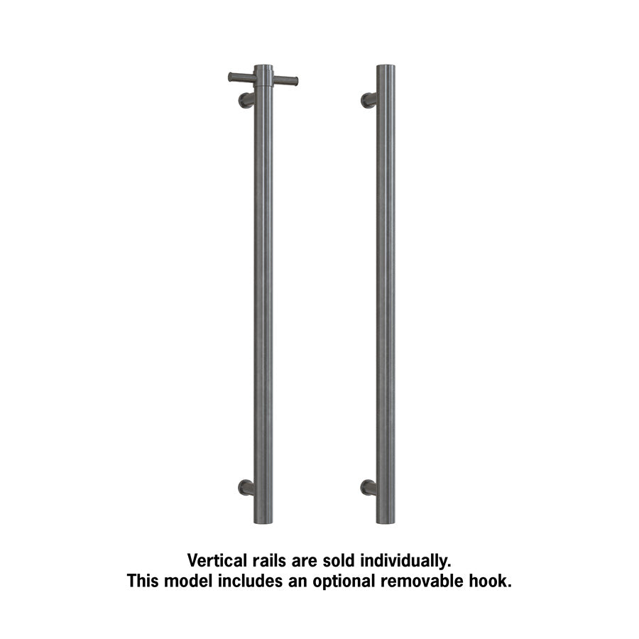 ThermoGroup 240V 900mm Straight Round Vertical Single Heated Towel Rail Variant Colour Available