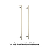 ThermoGroup 240V 900mm Straight Round Vertical Single Heated Towel Rail Variant Colour Available