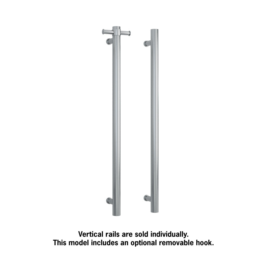 ThermoGroup 240V 900mm Straight Round Vertical Single Heated Towel Rail Variant Colour Available