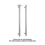 ThermoGroup 240V 900mm Straight Round Vertical Single Heated Towel Rail Variant Colour Available
