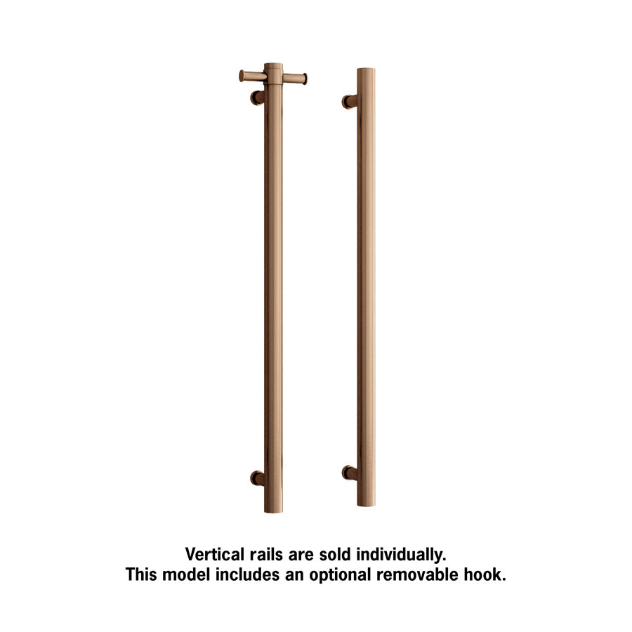 ThermoGroup 240V 900mm Straight Round Vertical Single Heated Towel Rail Variant Colour Available