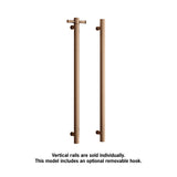 ThermoGroup 240V 900mm Straight Round Vertical Single Heated Towel Rail Variant Colour Available