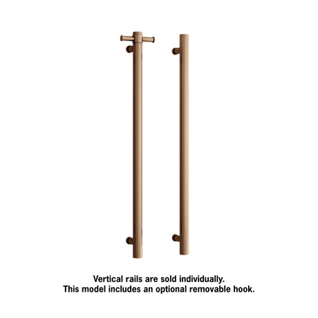ThermoGroup 240V 900mm Straight Round Vertical Single Heated Towel Rail Variant Colour Available