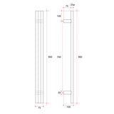 ThermoGroup 12V 900mm Round Triple Tube Vertical Single Heated Towel Rail Variant Colour Available