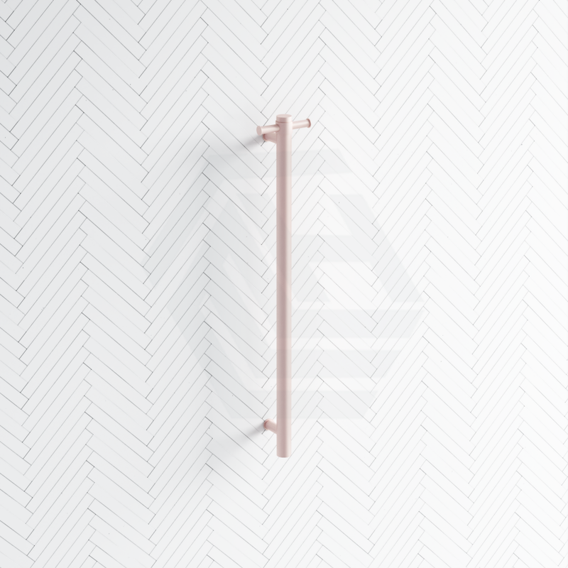 Thermogroup 12V 900Mm Dusty Pink Straight Round Vertical Single Heated Towel Rail Rails