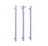 Thermogroup 900Mm Lilac Satin Straight Round 3 Vertical Single Heated Towel Rails