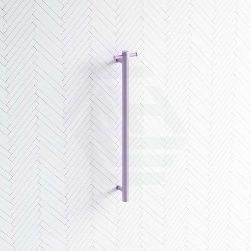 Thermogroup 12V 900Mm Lilac Satin Straight Round Vertical Single Heated Towel Rail Rails