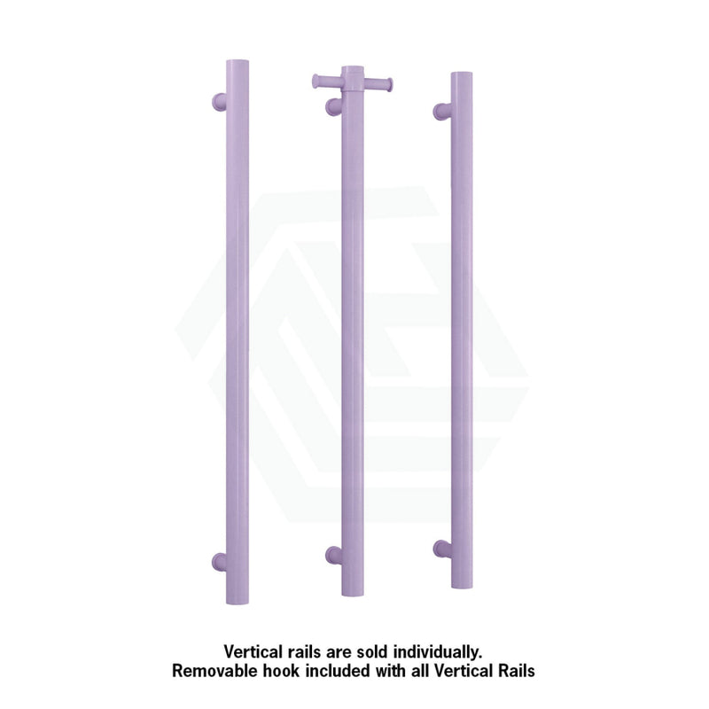 Thermogroup 900Mm Lilac Satin Straight Round Vertical Single Heated Towel Rail Rails