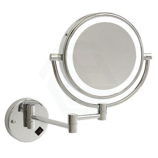 Thermogroup 200Mm Concealed Hardwired Led Makeup Mirror 5X Magnifier Chrome Round Led Mirrors