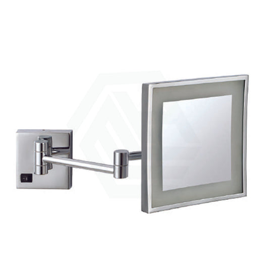 Thermogroup 200Mm Led Makeup Mirror Dual Arm Extend 3X Magnifier Square Led Mirrors